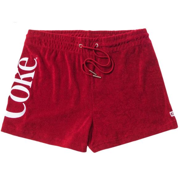 Kith Women x Coca Cola Terry Short XS Red Drawstring embroidered Logo Beachy - Picture 1 of 12
